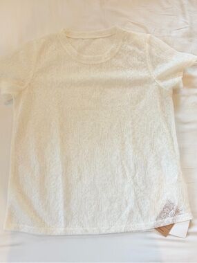 Cream Lace Tee Short Sleeve